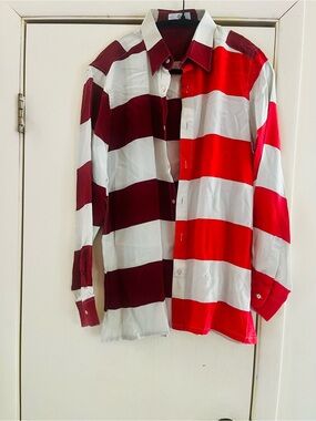 VTG Carlo Ferrini 100% Silk Button Down Nautical Yacht Club Men’s Button Shirt S